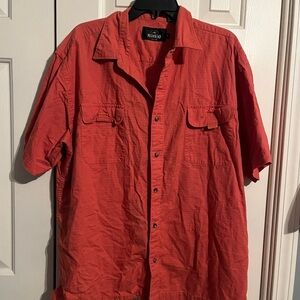 Red Head Turkey Gobbler Design Short Sleeve Casual Shirt XL Button Outdoor SS